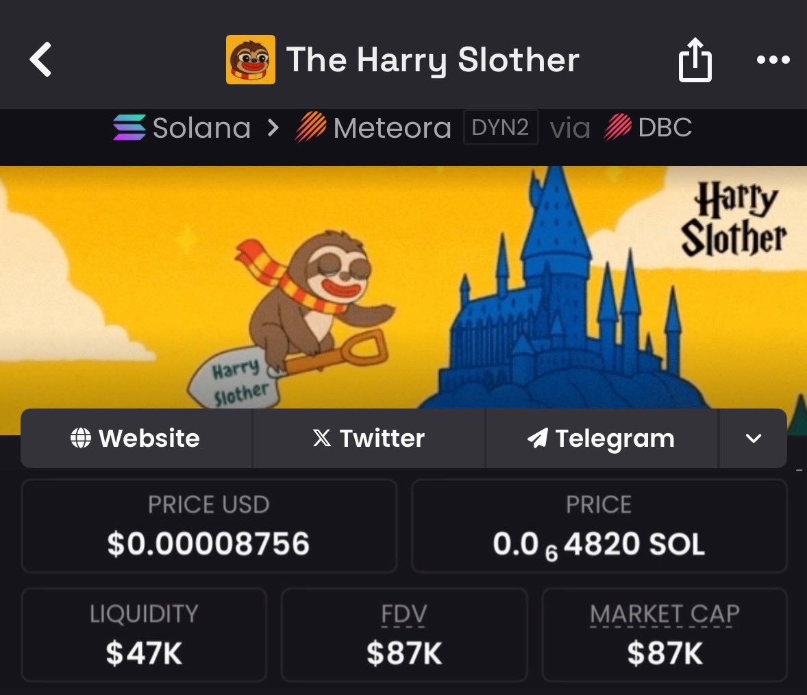 SolSn1per_'s tweet photo. I called #Slother as at $87k market cap in my private Telegram group.
⛓️Chain #Solana https://t.co/yuNfq3wXvL