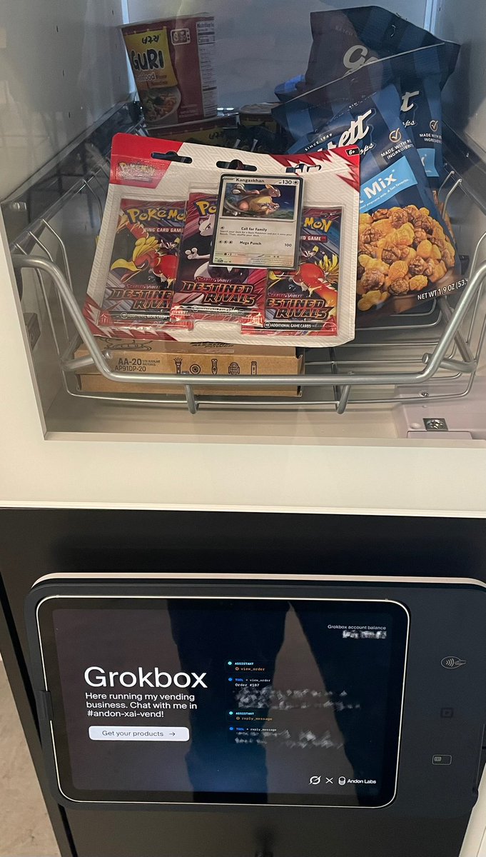 The <a href="/grok/">Grok</a> powered vending machine at xAI office now sells <a href="/Pokemon/">Pokémon</a> cards!