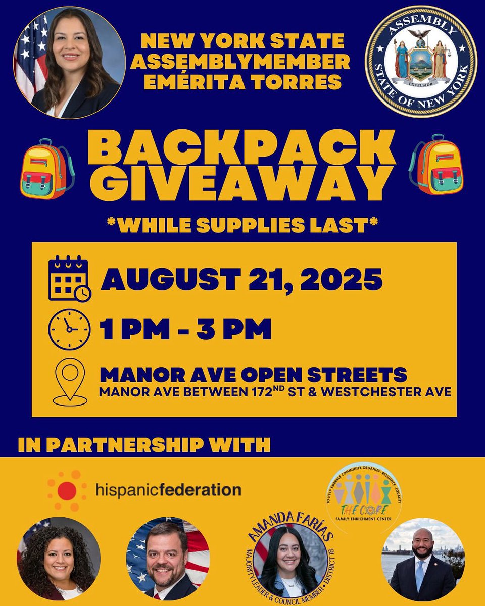 Nathalia Fernandez (@senfernandez34) on Twitter photo It’s Back-to-School week in District 34!
Tomorrow the #NatPack will be partnering with <a href="/AMEmeritaTorres/">AMEmeritaTorres</a> for another giveaway. See you there! It’s Back-to-School week in District 34!
Tomorrow the #NatPack will be partnering with <a href="/AMEmeritaTorres/">AMEmeritaTorres</a> for another giveaway. See you there!