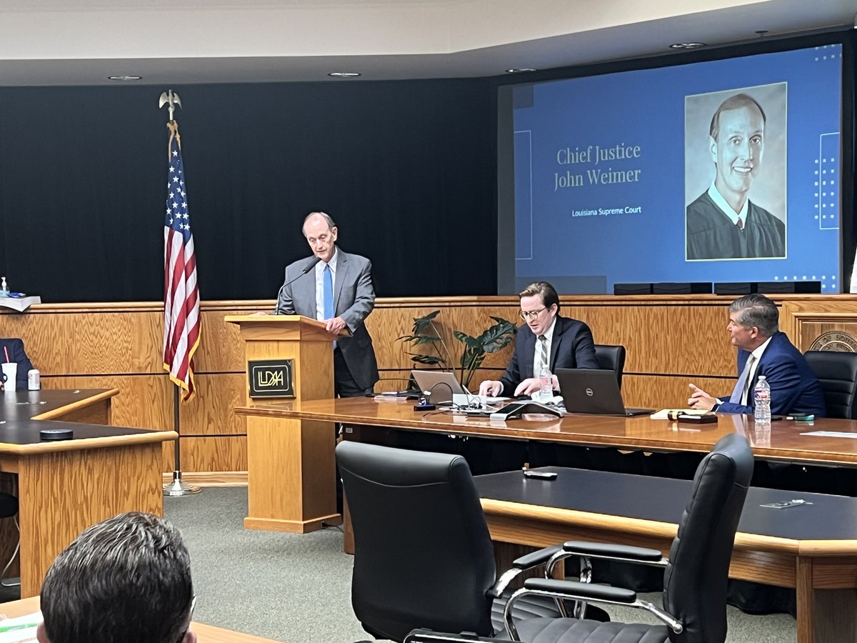 Thank you to Chief Justice Weimer for taking time out of your busy schedule to visit with us today. We look forward to continuing our work together in service to the great state of Louisiana.