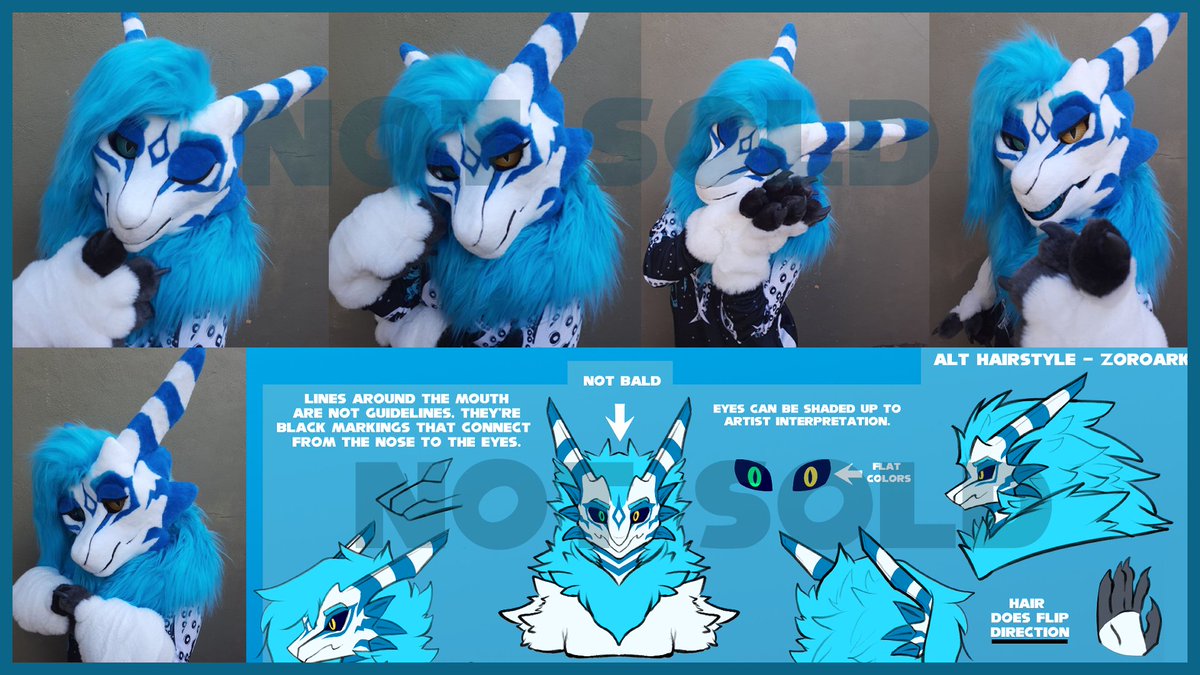 Selling this Fursuit head for 1⃣0⃣0⃣0⃣ which includes:
Fursuit Head - Eyelids - Mane
Ref Sheet + Edits to said reference sheet
Fits heads within 23 inches or less

Accepting Payment Plans (Paws/Taxes/Shipping Not Included) 
More info in replies: