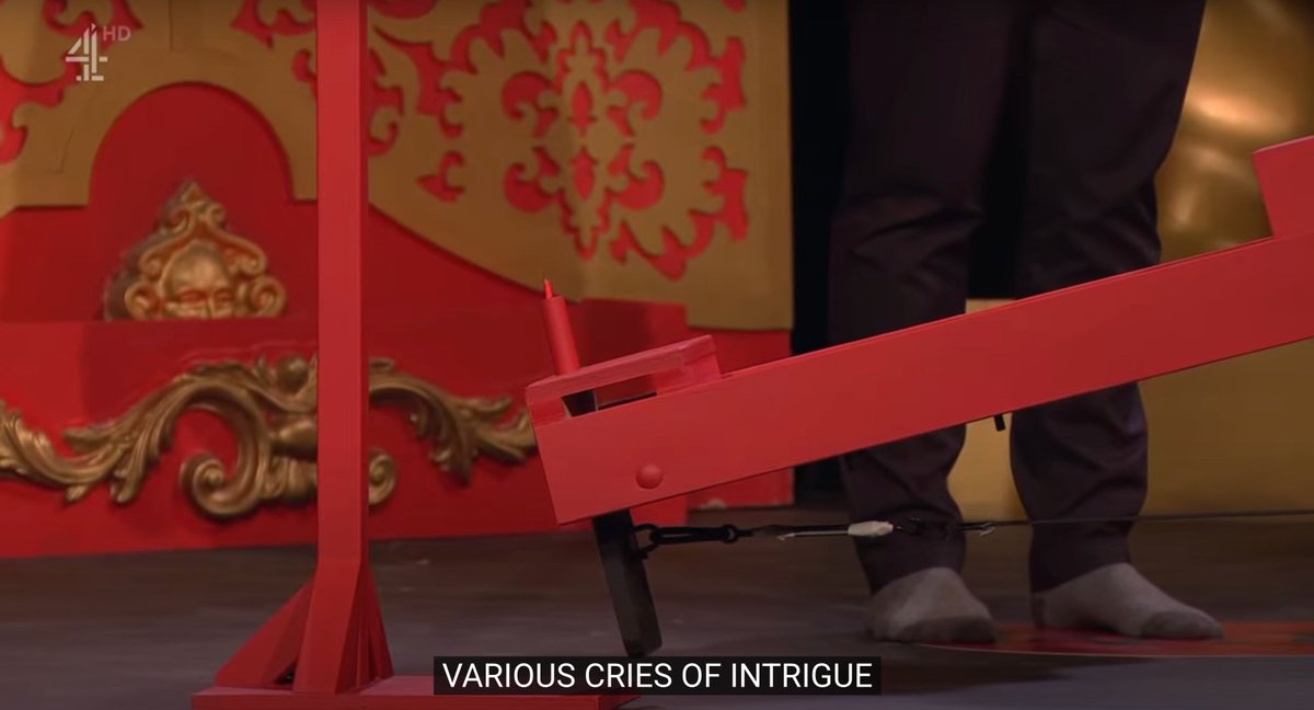 Yet another reason we should never, ever give over captioning to GAI: we wouldn’t get delightful moments like this explanation of “various cries of intrigue” as a needle-tipped-see-saw quivers near a balloon in episode 14.01 “The Chassis, the Wings”.