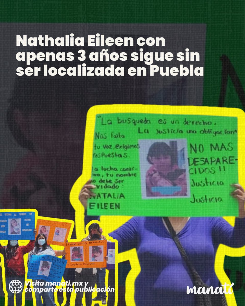 ⚠️ ¿Dónde está Nathalia Eileen?

Ella es una niña de 3 años y sigue sin ser localizada.
De acuerdo con Abigail Lima, tía de Nathalia, fue vista por última vez el  7 de enero del 2025, cuando le entregaron juguetes por el Día de Reyes.

👉manati.mx/2025/08/20/nat…