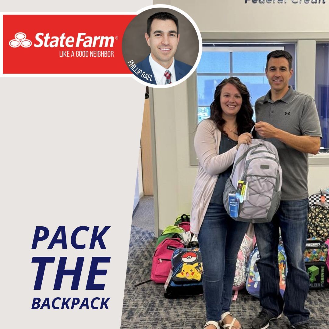 Last one! Big thank you to the fine folks at State Farm. Stay tuned for the total count of #PacktheBackpack