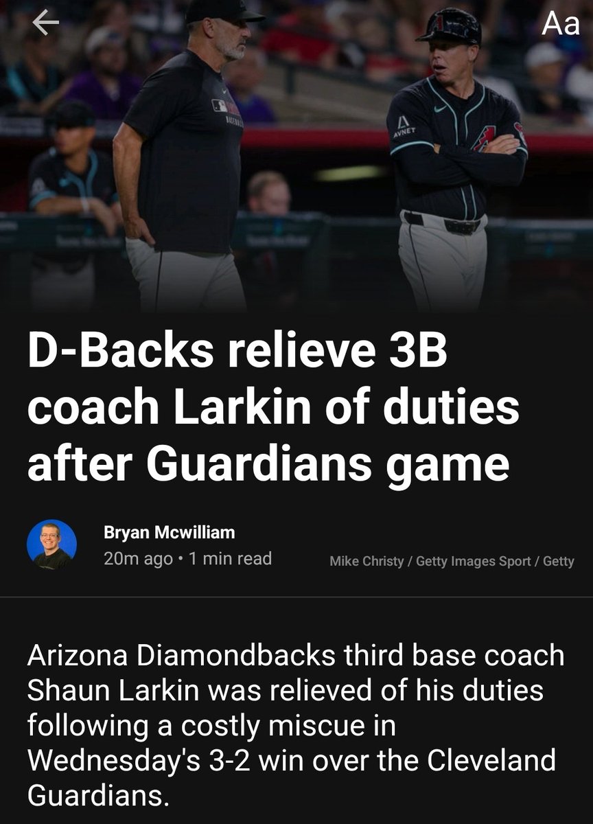 ChillNRelaxed's tweet photo. I've never seen a worse in game decision making 3rd base coach. He's the Nathaniel Hackett of baseball.
#Dbacks #HesFired https://t.co/sKsNBZEyUL
