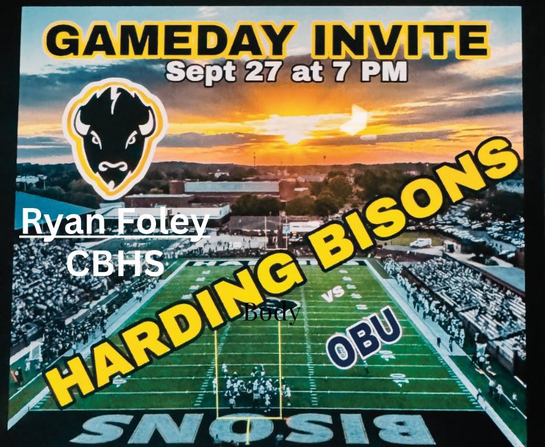 Ryan Foley (@ryanfoley2008) on Twitter photo Thank you <a href="/CoachD_BisonsWR/">Ryan Derrick</a> for the game day invite! Excited to be there and get back on campus!
<a href="/CoachBigHU/">Trevon Biglow</a> <a href="/PaulSimmonsHU/">Paul Simmons</a> <a href="/CoachSpice_/">Coach Jhalen Spicer</a> <a href="/CoachCrawfordFB/">Ron Crawford</a> <a href="/ThomasMcDaniel4/">Thomas McDaniel</a> <a href="/CBHS_Football/">CBHS Football</a> Thank you <a href="/CoachD_BisonsWR/">Ryan Derrick</a> for the game day invite! Excited to be there and get back on campus!
<a href="/CoachBigHU/">Trevon Biglow</a> <a href="/PaulSimmonsHU/">Paul Simmons</a> <a href="/CoachSpice_/">Coach Jhalen Spicer</a> <a href="/CoachCrawfordFB/">Ron Crawford</a> <a href="/ThomasMcDaniel4/">Thomas McDaniel</a> <a href="/CBHS_Football/">CBHS Football</a>