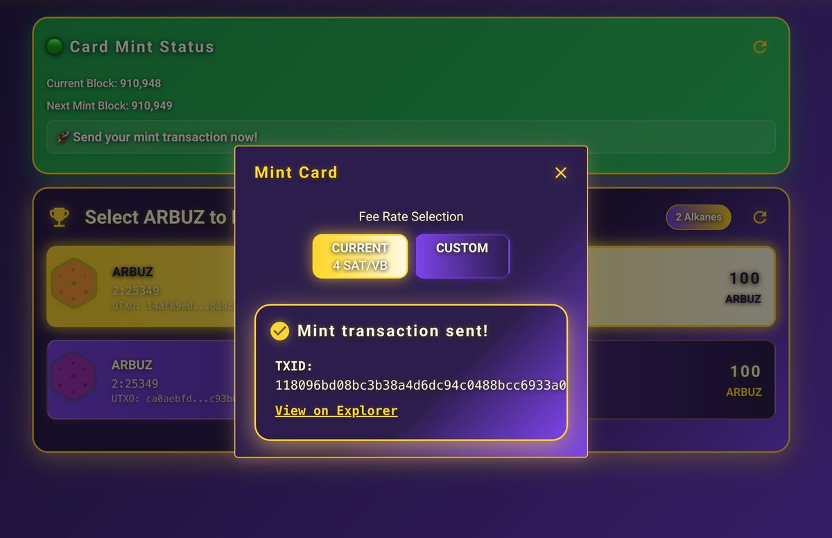 FartaneCN's tweet image. GM ！屁仔们！

铸造 Magic Card，不仅有机会得到稀有的 Fartane 和 ARBUZ 卡牌，还能让你早睡早起！⏰

昨天是睡过了头，今天是等Block in，说好的20分钟，等了足足一小时！

好了，终于拥有了第一张 MAGIC CARD！🎴

那两个XX 的emoji是个啥？神秘的预测？

#Alkanes #Fartane #Acai #Arbuz