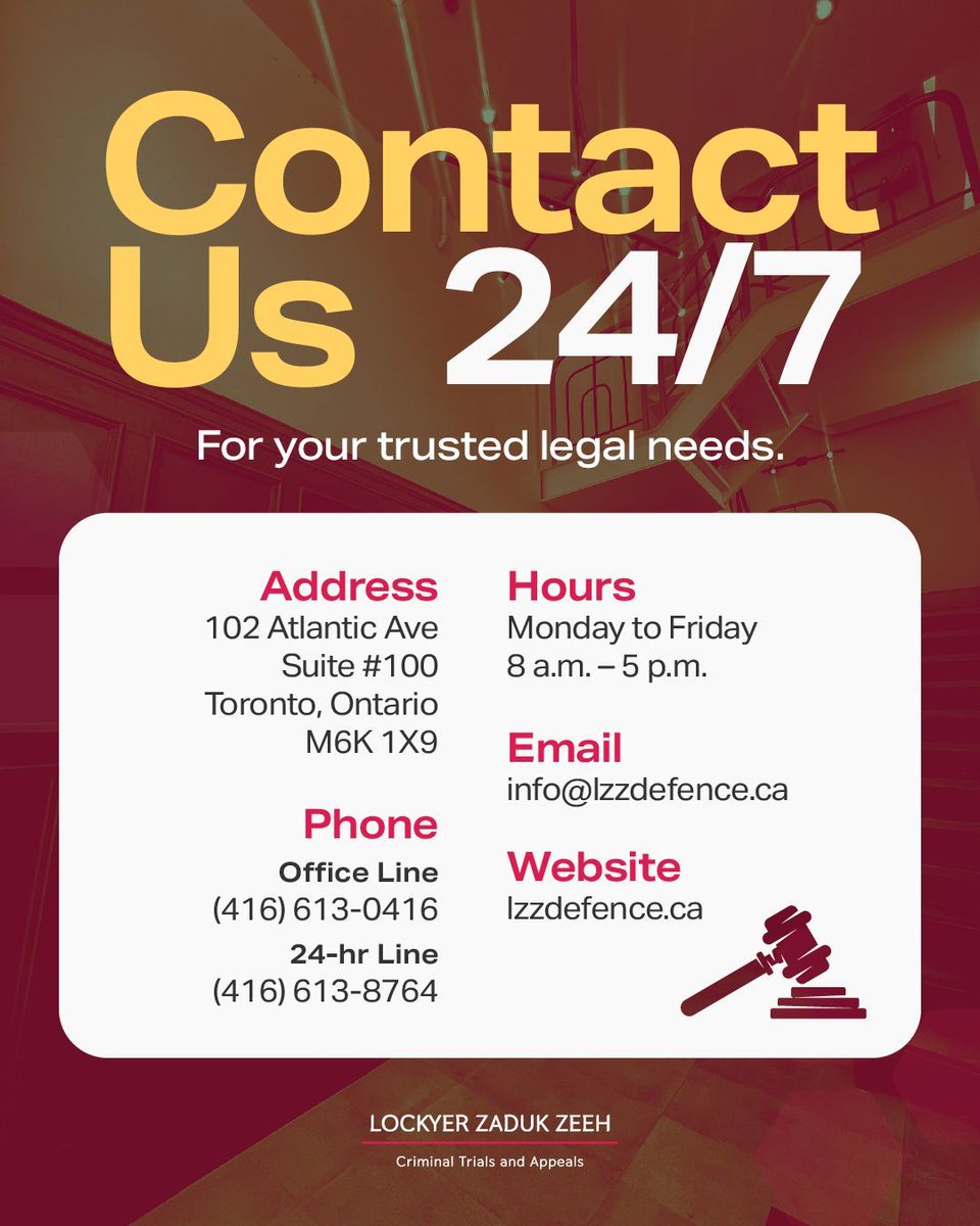 Lockyer Zaduk Zeeh (@lzzdefence) on Twitter photo We’re here for you—24/7. Our team is experienced in defending serious charges like assault, DUI, drug offences, and homicide. Legal emergencies don’t keep business hours, so reach us anytime through our 24-hour phone line or email for immediate support. #24HourLawyer We’re here for you—24/7. Our team is experienced in defending serious charges like assault, DUI, drug offences, and homicide. Legal emergencies don’t keep business hours, so reach us anytime through our 24-hour phone line or email for immediate support. #24HourLawyer