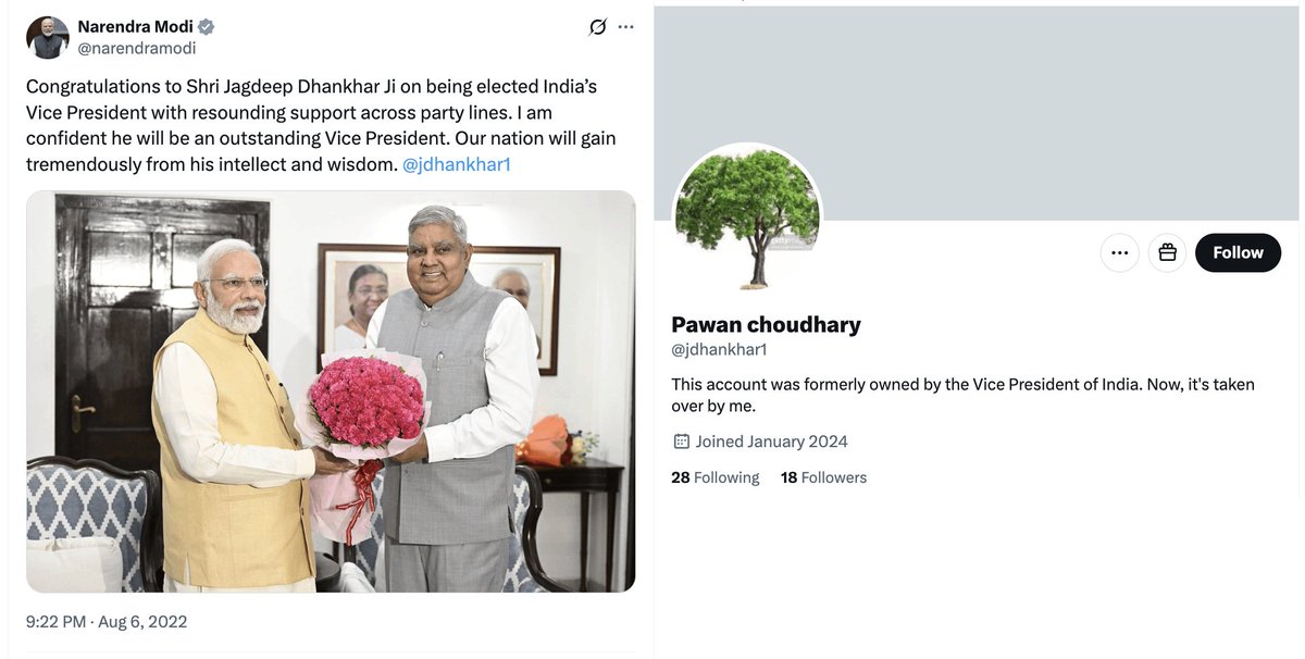 beastoftraal's tweet image. How can THE (former) Vice President of India so comprehensively vanish from the face of the Earth/public consciousness, including giving up his personal Twitter handle (now taken over by someone else)? 😳