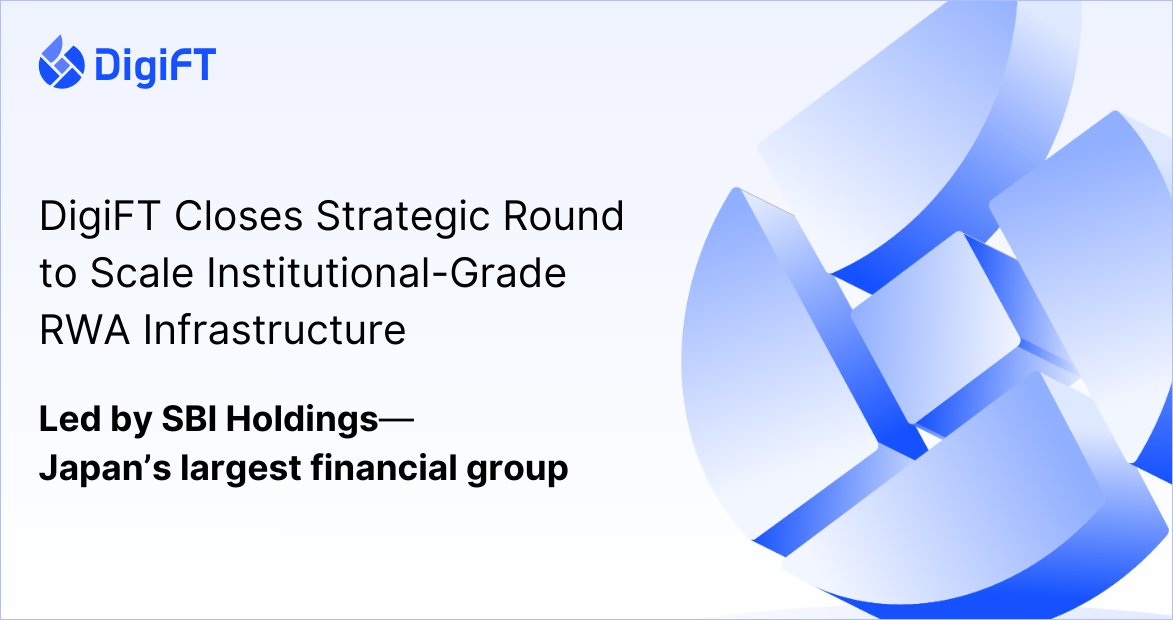 🚨 𝗗𝗶𝗴𝗶𝗙𝗧 𝗖𝗹𝗼𝘀𝗲𝘀 𝗦𝘁𝗿𝗮𝘁𝗲𝗴𝗶𝗰 𝗥𝗼𝘂𝗻𝗱 𝘁𝗼 𝗦𝗰𝗮𝗹𝗲 𝗜𝗻𝘀𝘁𝗶𝘁𝘂𝘁𝗶𝗼𝗻𝗮𝗹-𝗚𝗿𝗮𝗱𝗲 𝗥𝗪𝗔 𝗜𝗻𝗳𝗿𝗮—led by 𝗦𝗕𝗜 𝗛𝗼𝗹𝗱𝗶𝗻𝗴𝘀, Japan's largest financial group!

This round—alongside <a href="/mirana/">Mirana Ventures</a>, <a href="/offchain/"></a>, <a href="/0xPolygon/">Polygon | POL</a>, Yunqi Partners, and tech