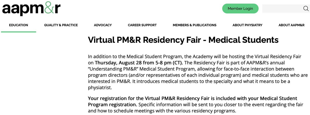 <a href="/MetroHealthPMR/">MetroHealth | Case Western Reserve University PM&R</a>  will be at the @aapmr residency fair and will be available for one on one bookings to answer all questions you have! Go book your slot while there are still spots! #physiatry