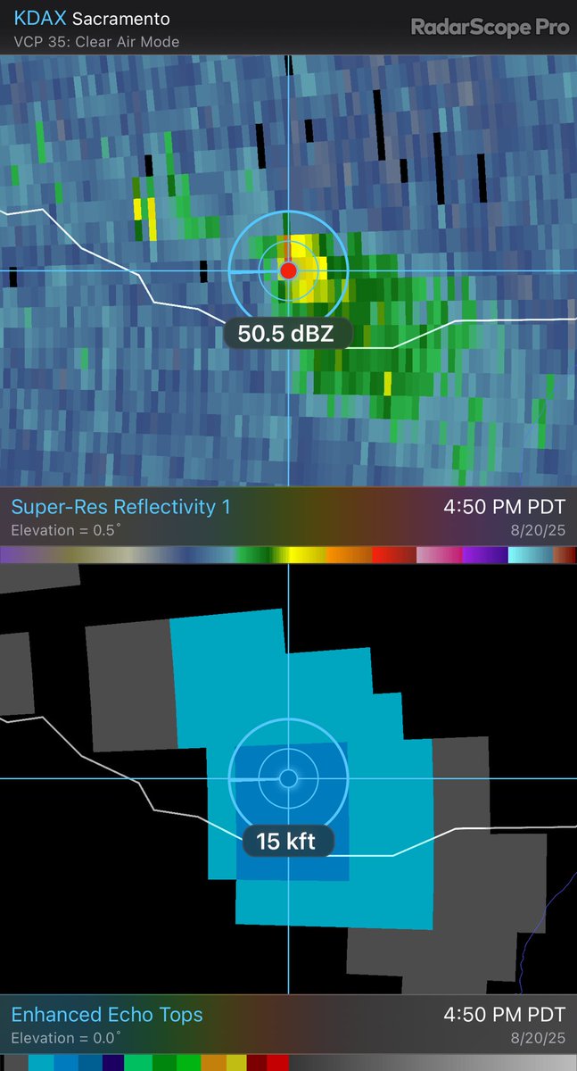 #CoyoteFire plume reached 50 dBZ just now.