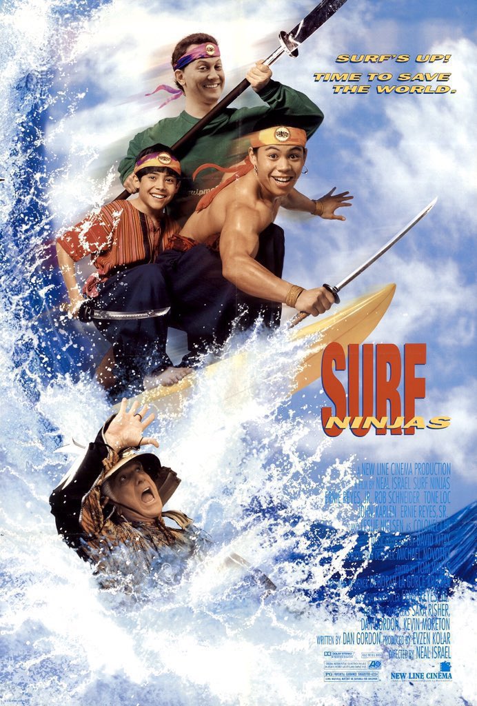FilmNewsNos's tweet photo. 🎬MOVIE HISTORY: 32 years ago today, August 20, 1993, the movie ‘Surf Ninjas’ opened in theaters!
#ErnieReyesJr #NicolasCowan #JohnKarlen @RobSchneider #LeslieNielsen @KellyHu #ToneLoc #ErnieReyesSr #NathanJung #NealIsrael https://t.co/lU6tZmDYTZ