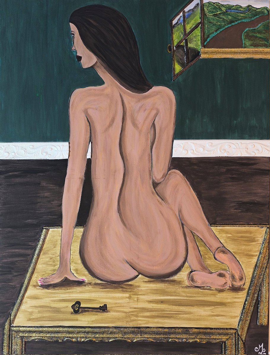 _melissaLilia's tweet photo. ' L'immortelle ' ❧ 

#Acrylic on canvas  * 75×100 *
#PaintingNude
#August https://t.co/k30CVbHy30