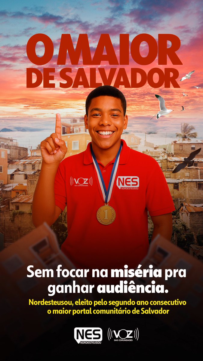 Nordesteusou's tweet photo. O Nordesteusou alcançou a marca de 118 mil seguidores no Instagram, liderando novamente o ranking de veículos comunitários da capital. 🏆

Há 14 anos estamos na missão de informar com qualidade, dar voz à periferia e mostrar que o Nordeste de Amaralina é potência. nes #nes14anos https://t.co/G3lSWuWNxa