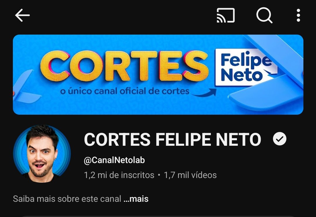 🚨 ATENÇÃO: O canal "cortes Felipe Neto" vai virar o novo canal da netolab! 😍 AMARAM?