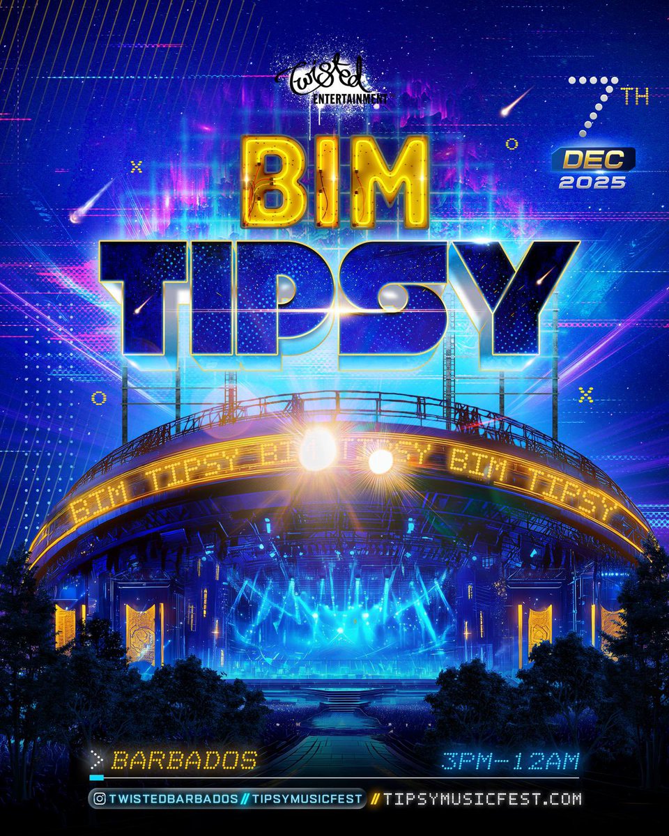 🇧🇧 LAST YEAR WAS EPIC…THIS YEAR WILL BE NEXT LEVEL! 🔥

BIM Tipsy 2025 – Sunday, Dec 7 | 3PM–12AM
Don’t miss the biggest Independence vibes! 🍹🔥

#savethedate Tickets dropping soon 👀 

#BIMTipsy #BIMTipsy2025 #TwistedEntertainment #IndependenceVibes