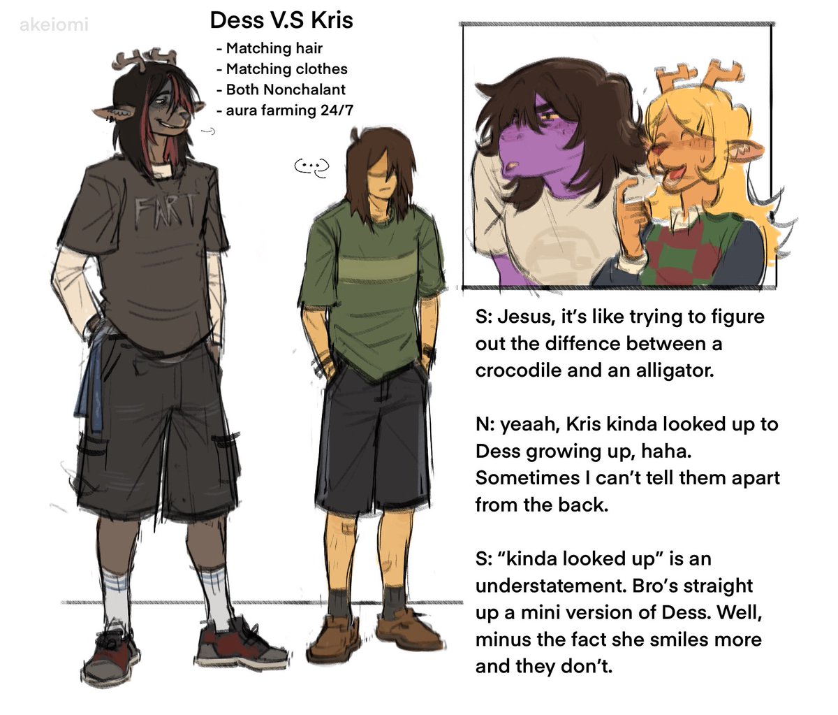 akeiomi's tweet image. I like the headcannon that kris looked up to Dess

#deltarune