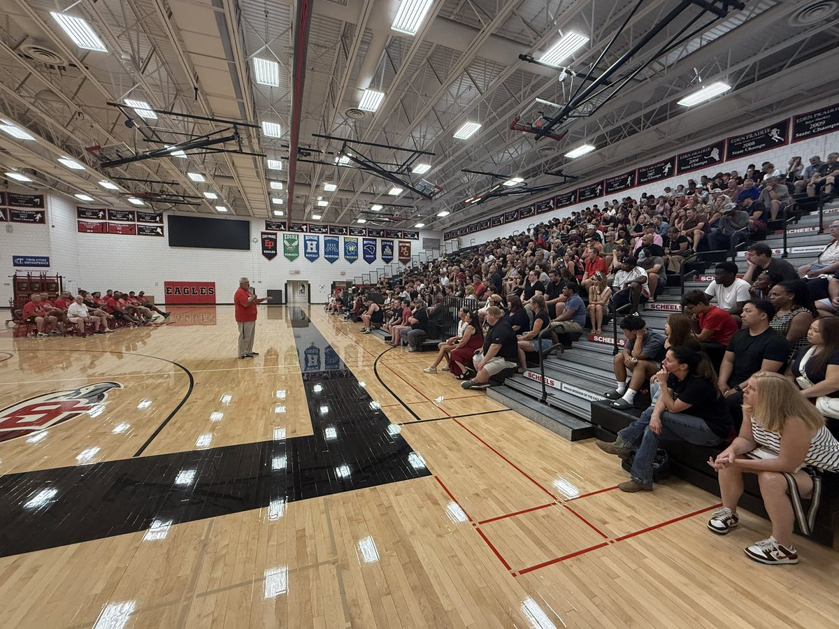 Eden Prairie High School Football (@footballephs) on Twitter photo Full house for the PAC meeting tonight, hearing from Coach Grant as we head into the 2025 season‼️
8 days, 23 hours & 38 minutes to KICKOFF‼️
<a href="/EPActivities/">Eden Prairie Eagles</a> Full house for the PAC meeting tonight, hearing from Coach Grant as we head into the 2025 season‼️
8 days, 23 hours & 38 minutes to KICKOFF‼️
<a href="/EPActivities/">Eden Prairie Eagles</a>
