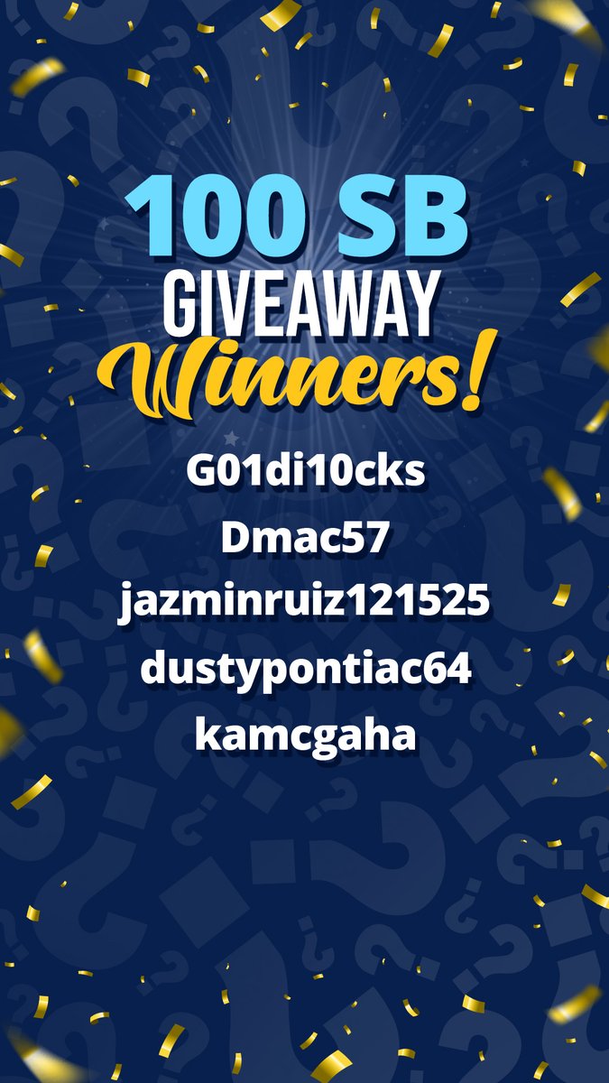 Congratulations to the winners of Tuesday's Daily Trivia Live 100 SB giveaway!

Five players from today's game have been drawn - play Thursday's Live game to find out if you're one of them...

Don't have the app? Get in the game at swagbucksdailytrivia.com