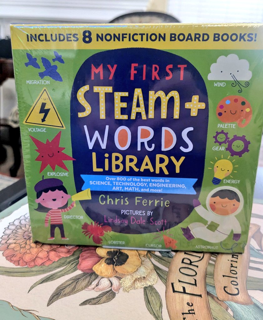 Why yes, yes I DID buy "My First STEAM + Words Library" for my soon-to-be-here granddaughter  😊  #Librarian 
#NeverTooSoon  📚