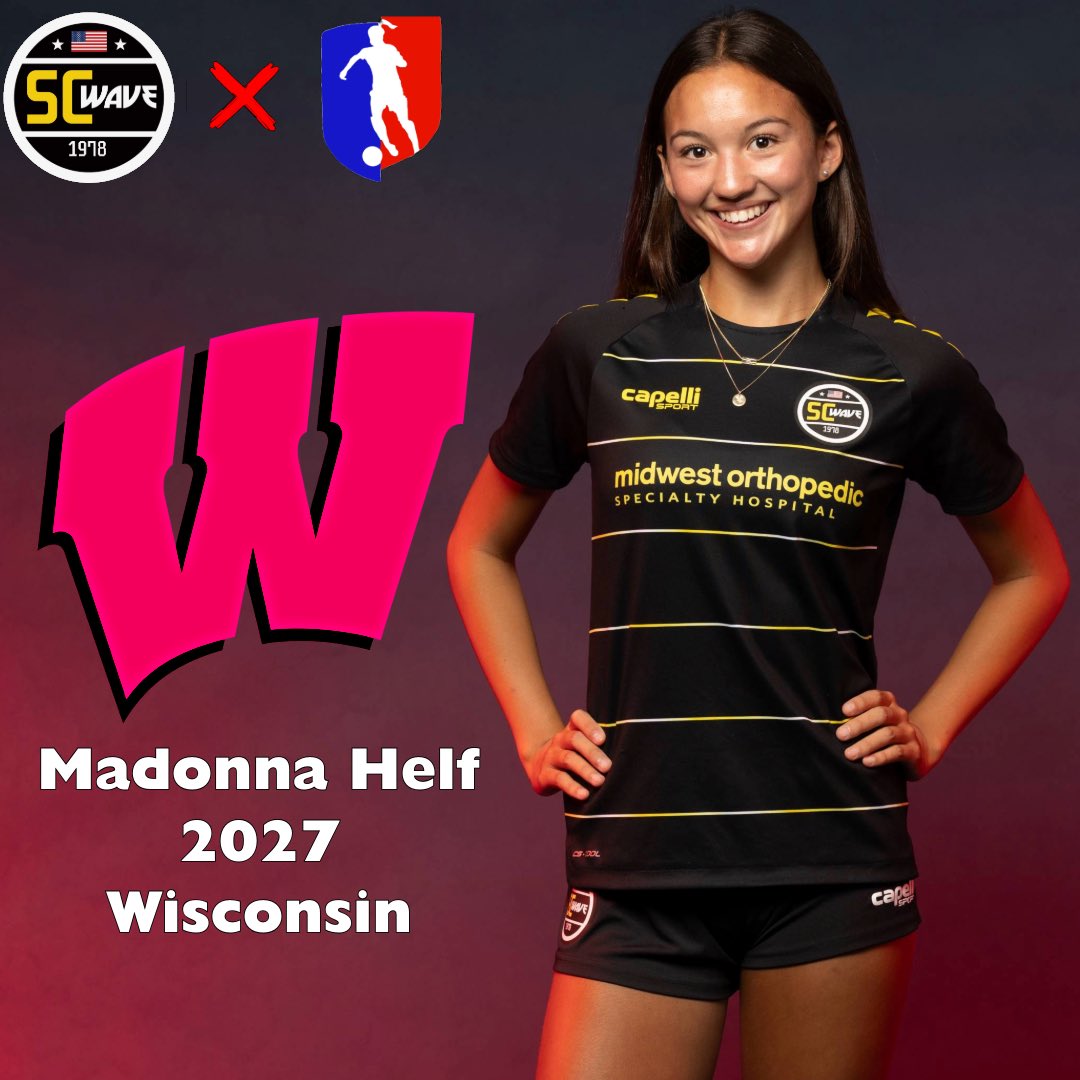 sikingerpa08's tweet photo. Congratulations to Madonna Helf on her commitment to continue her soccer career with the Wisconsin Badgers!
@ImYouthSoccer 
@TopDrawerSoccer 
@TheSoccerWire 
@BadgerWSoccer 
#SCWave https://t.co/nR4rqfRgtK