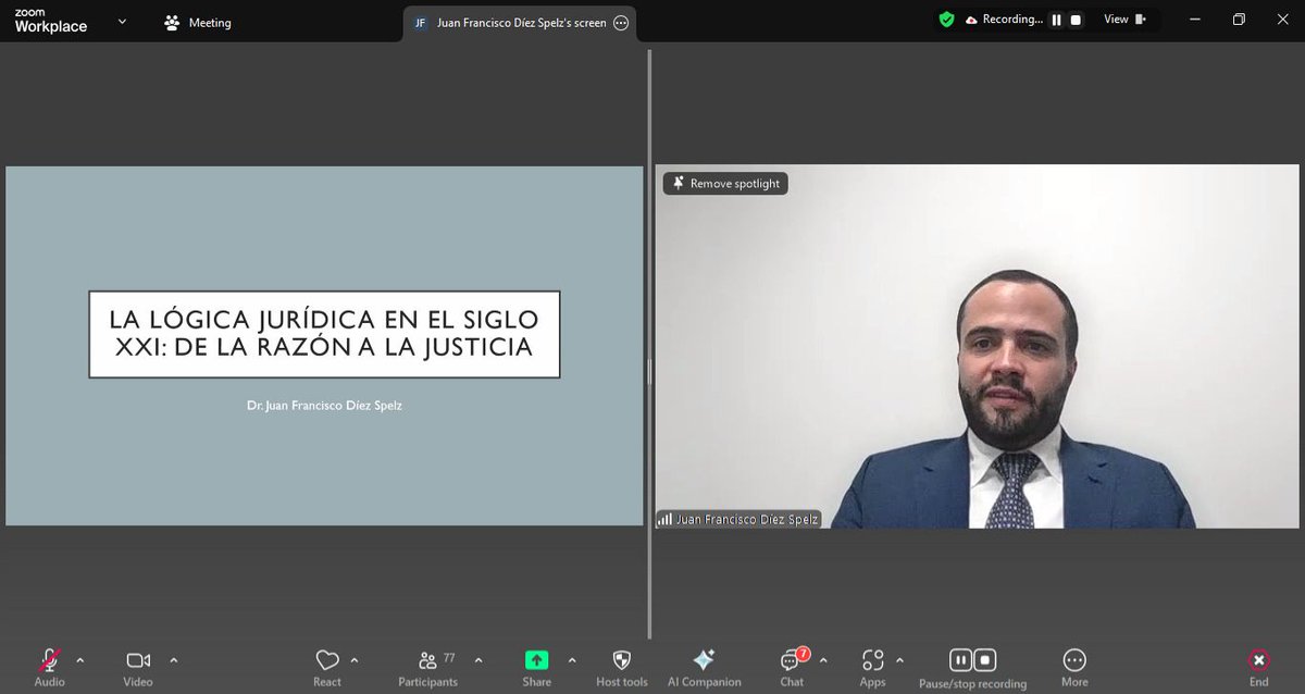 📌 Retomamos el taller "Argumentación, interpretación y lógica jurídica", en colaboración con el Poder Judicial del Estado de Guerrero <a href="/PJEGUERRERO/">Poder Judicial de Guerrero</a> 

En este segundo día, es el turno del Dr. Juan Francisco Díez Spelz <a href="/jfdiezs/">Juan Francisco Díez Spelz</a> con el tema "Lógica jurídica" ⚖️