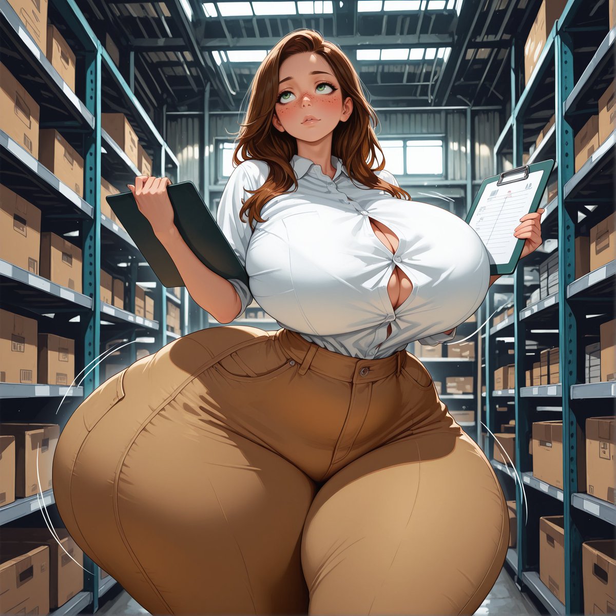 It's so hard to keep track of the inventory when all I can hear is the constant swooshing and clapping with every step

#AIart