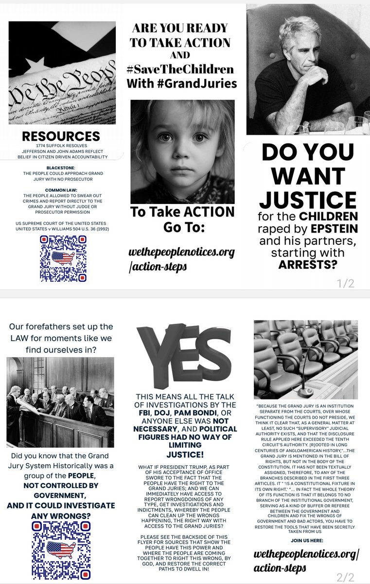 MasterCraftsman (@brucejohns23678) on Twitter photo <a href="/RealDaveCares4u/">DavidJose</a> Here it is People. Are you tired of no Arrests of Bad Actors in Gov?
For too Long slick talkers have impeded the Liberties of Americans.
It's time to Return the Grand Juries back to the Community. Great learning Resources👇
Take Action here 👉 wethepeoplenotices.org/action-steps <a href="/RealDaveCares4u/">DavidJose</a> Here it is People. Are you tired of no Arrests of Bad Actors in Gov?
For too Long slick talkers have impeded the Liberties of Americans.
It's time to Return the Grand Juries back to the Community. Great learning Resources👇
Take Action here 👉 wethepeoplenotices.org/action-steps