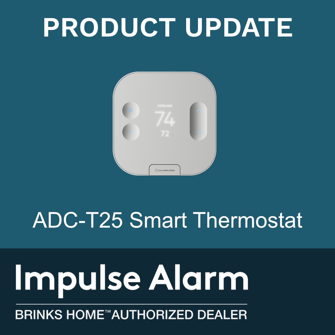 ImpulseAlarm's tweet image. 🏠 Exciting news for homeowners! Alarmcom just launched the ADC-T25 Smart Thermostat - advanced HVAC control that's finally accessible to everyone. 

This isn't just another smart thermostat. The T25 defies traditional barriers with battery-powered operation - no C-wire needed!