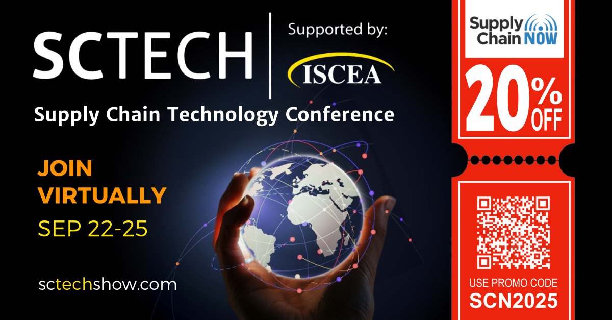 SCTECH 2025 is coming (Sept 22–25)! <a href="/ISCEA/">ISCEA</a>
 Virtual + In-Person executive program for supply chain + tech pros.
 🎥 Includes 2024 session recordings
 🔥 20% off for <a href="/SupplyChainNow/">Pam Novak</a> followers—use this link: hubs.ly/Q03DMCpd0