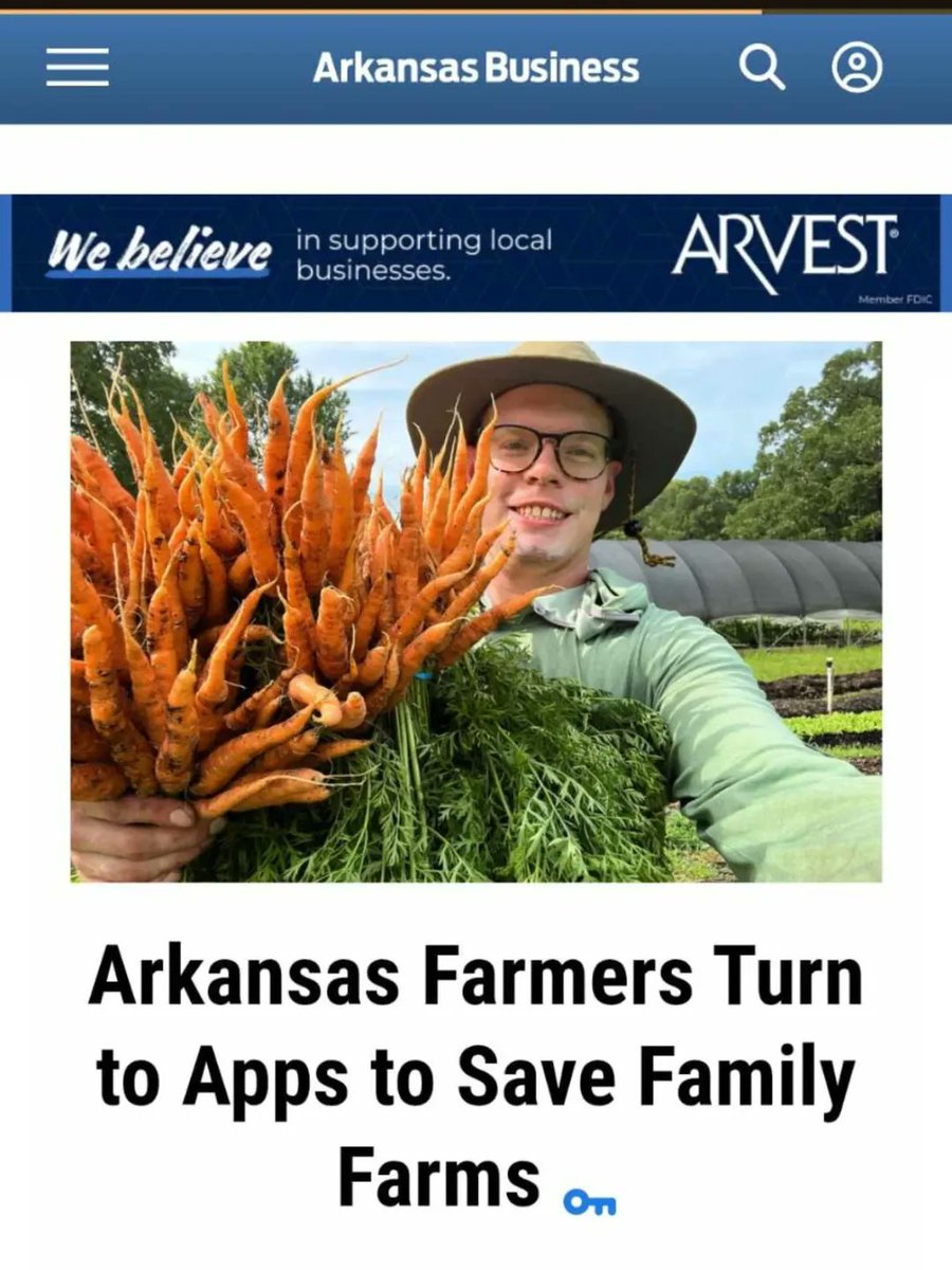 Thank you to Arkansas Business for shedding light on the amazing Arkansas farms on Red Hen App.

There has been no better time to connect with and support your local farms! We have lost 114,000 farms in the last 5 years, they need our support now more than ever.