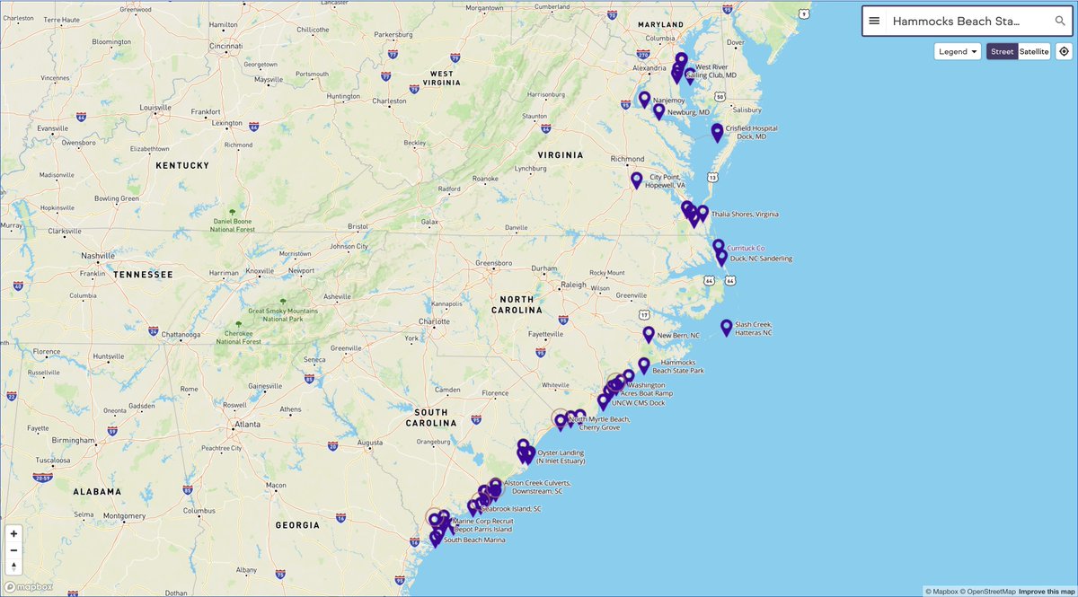 Hohonuinc's tweet photo. We are continuing to monitor #tides and water levels across the Hohonu sensor network in South Carolina and North Carolina, as well as north towards Annapolis who is now under a Coastal Flood Advisory from #Erin https://t.co/XeNWwWgYC4 https://t.co/IkpeqjOB1h