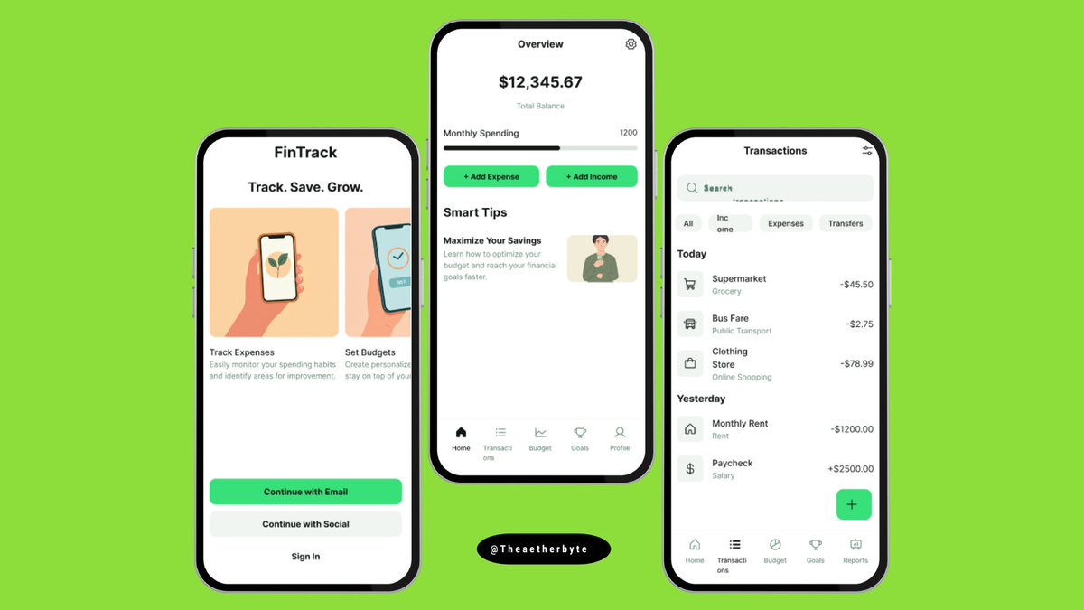 theaetherbyte's tweet image. UI isn’t just about looks — it’s about experience.
Here’s my design concept for a finance app:
✅ Clear flows
✅ Intuitive dashboards
✅ Engaging visuals
DM if you’d like the same for your project.

#appdesign #designer #UIUXDesign