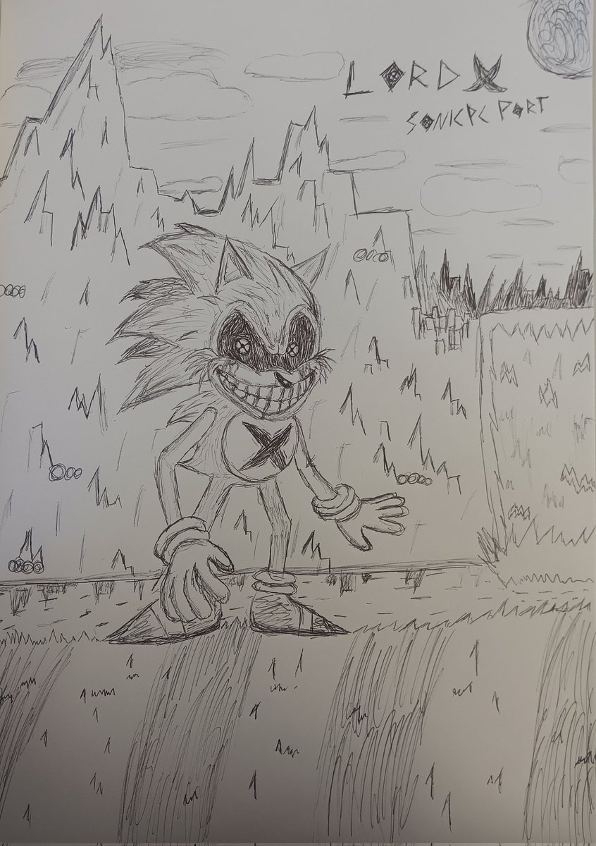FREDBEARS_AU's tweet image. Drawing of lord x #sonicpcport #sonicexe