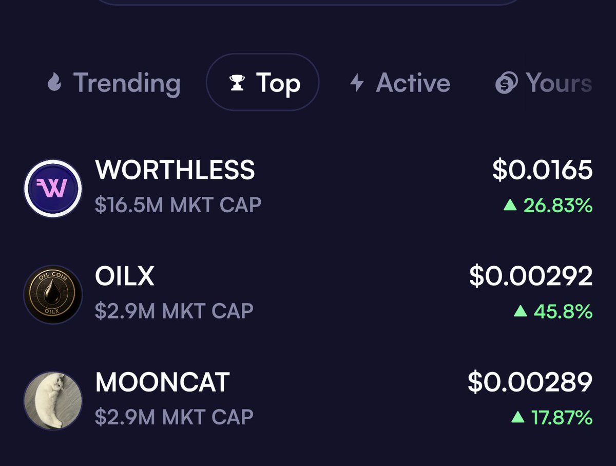 🚀 OILX is now #2 on Moonshot! 🌙
The sky is the LIMIT ⛽🔥
It’s NOT too late to join the ride—momentum is building fast! 💎
#OILX #Crypto #Moonshot