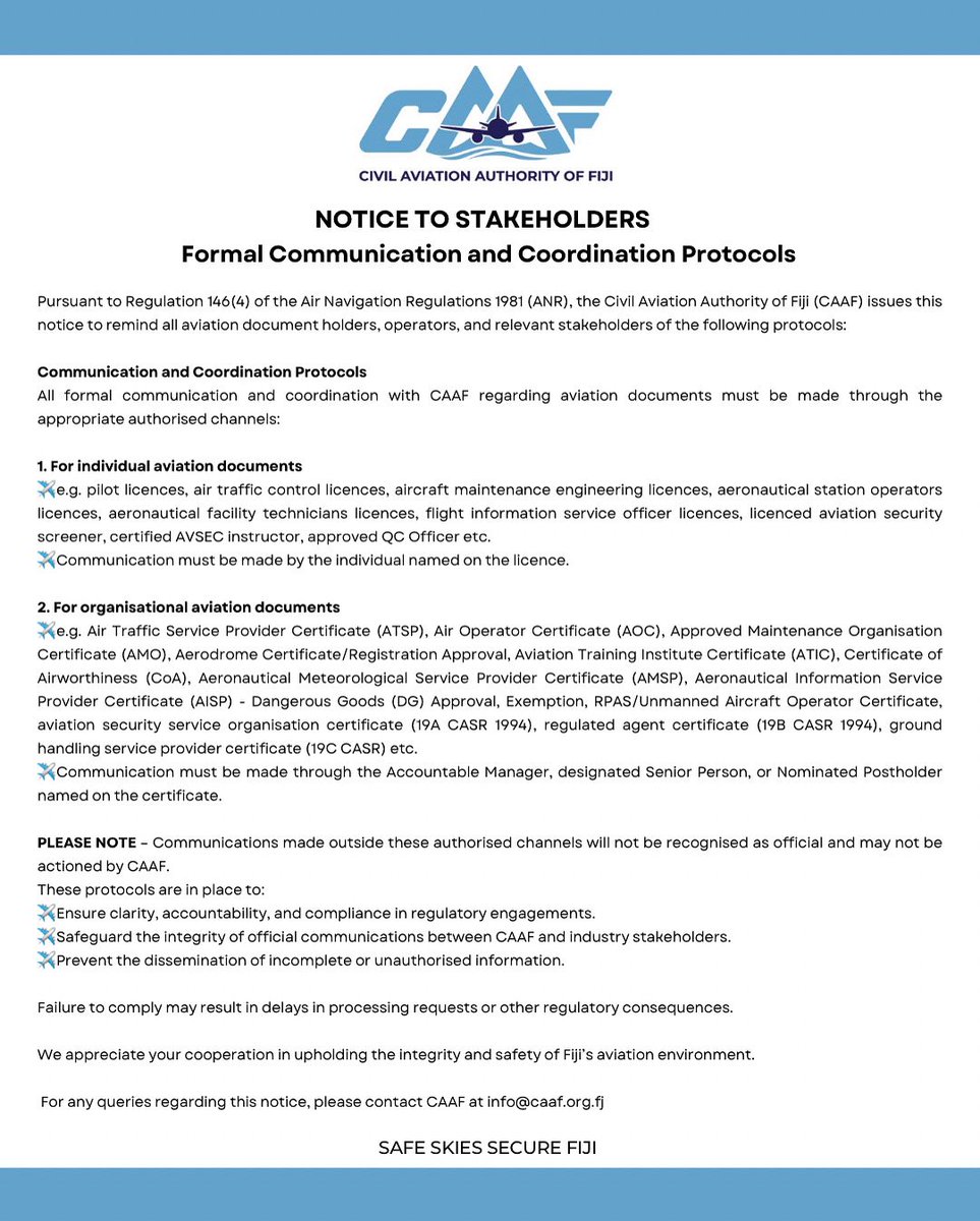 Civil Aviation Authority of Fiji tweet media
