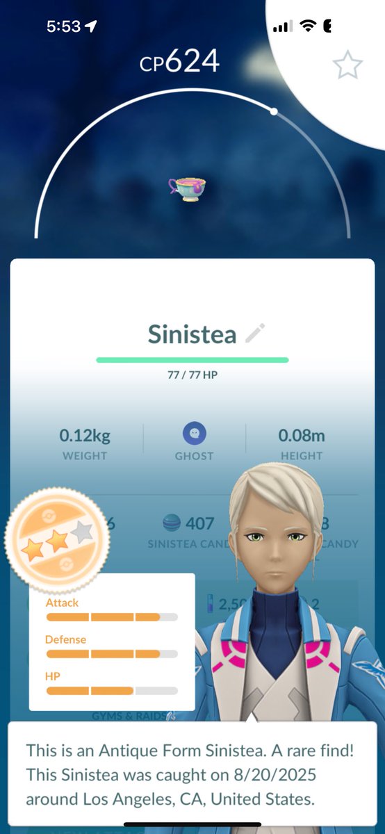 junioroxoa's tweet photo. FINALLY!! ๐ช๐ผ
Antique form secured!
๐ป ๐ต ๐ซ
#pogo #pokemon #antiqueform #sinistea #polteageist https://t.co/f7ZfVG4pGn