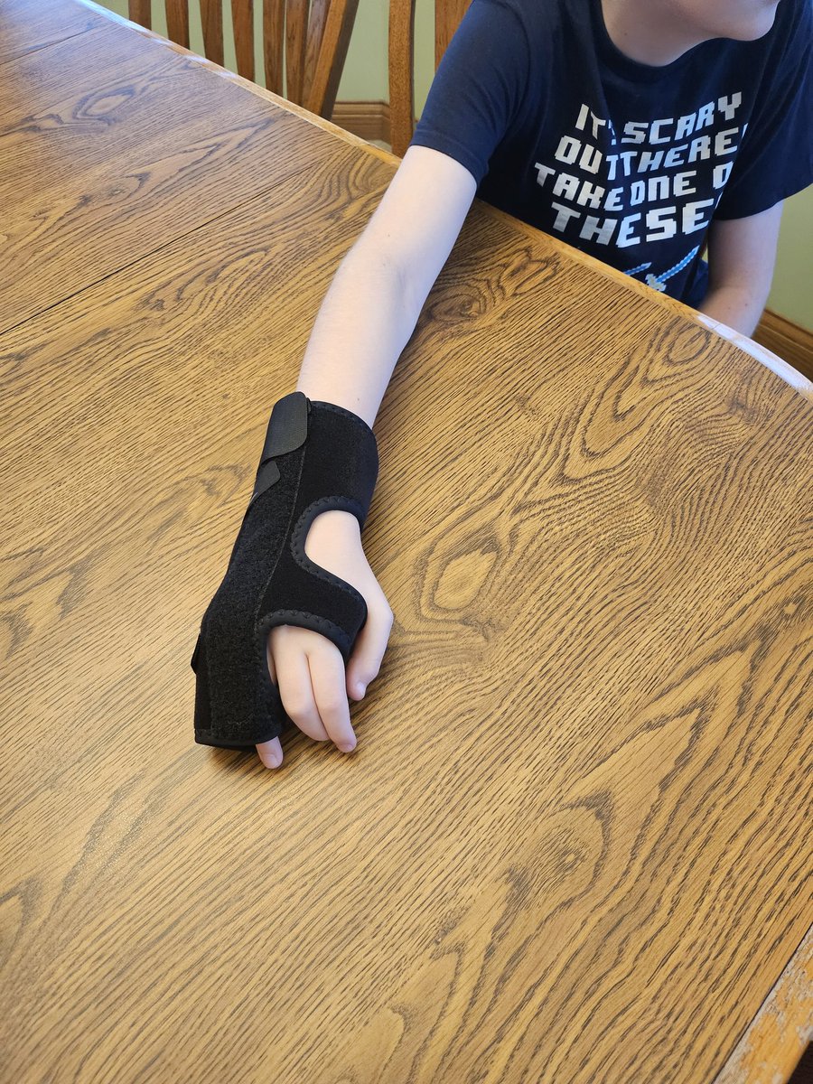 3 days into 6th grade &amp; already have a broken finger. He actually broke it Monday in gym &amp; I told him "it'll be fine" but the swelling hasn't gone down any &amp; it's more purple, so we took him in this evening and.... broke. Cast tomorrow. *Follow me for more sound parenting advice.
