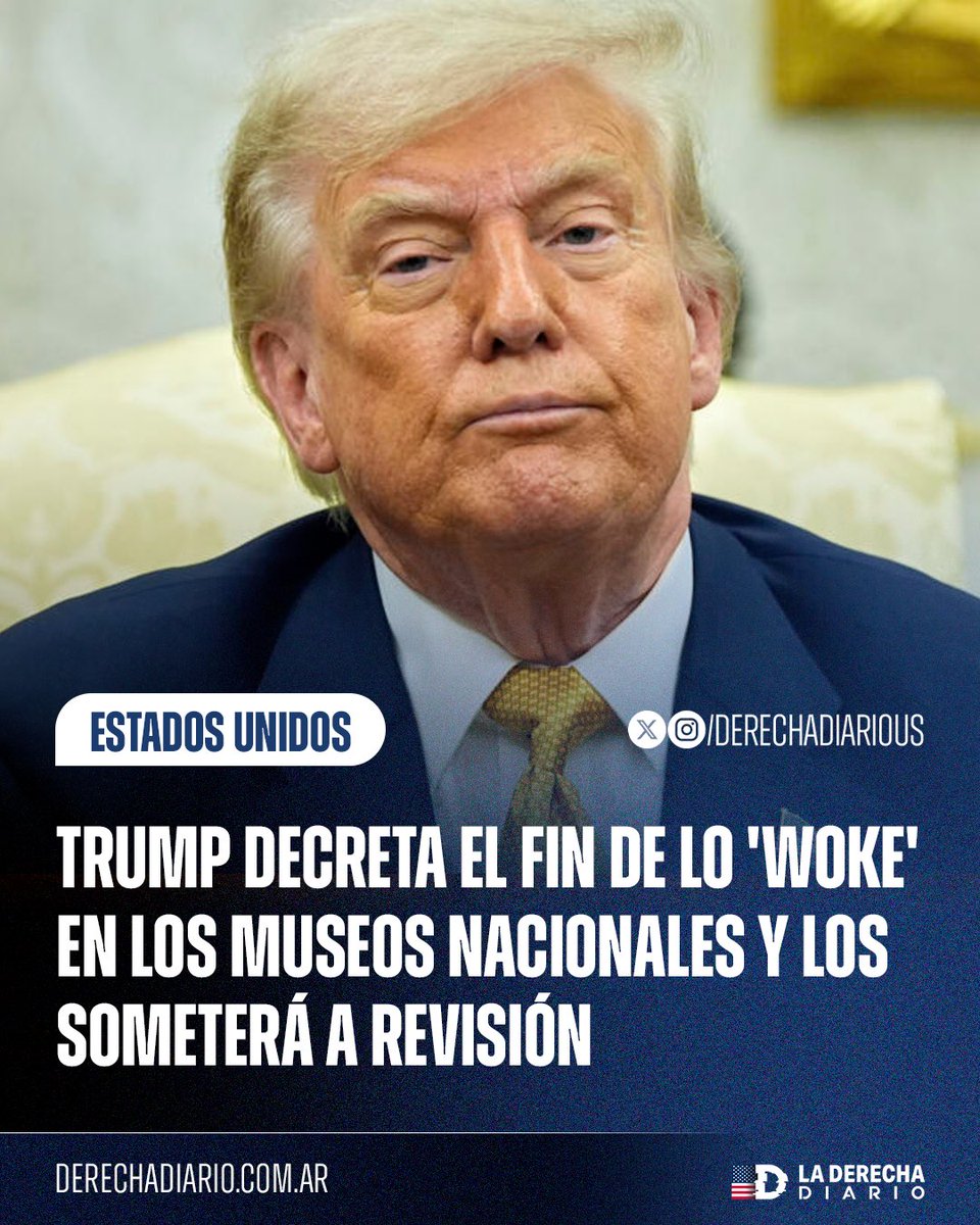 🚨🇺🇸 | TRUMP DESTROZA AL MOVIMIENTO WOKE: La Casa Blanca anunció una revisión completa del Instituto Smithsoniano, que controla 17 museos, galerías y un zoológico, acusados de promover ideología de izquierda.