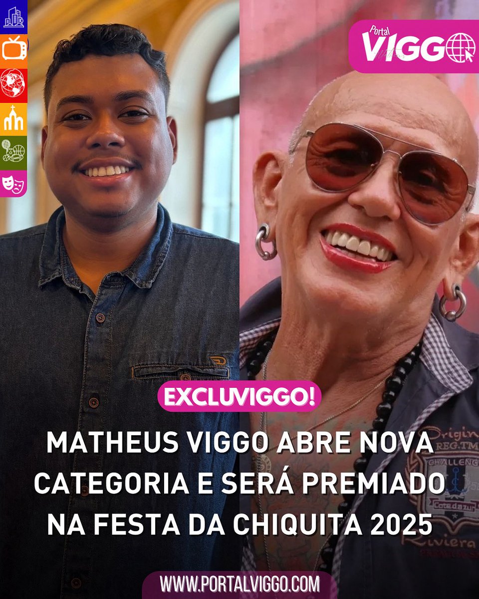 A Festa da Chiquita 2025 já tem seu primeiro homenageado confirmado: o jornalista Matheus Viggo, que receberá o reconhecimento inédito na categoria Influencer, aberta pela primeira vez este ano. 

O evento, idealizado por Elói Iglesias, terá como tema a “Chiquita da COP”, em