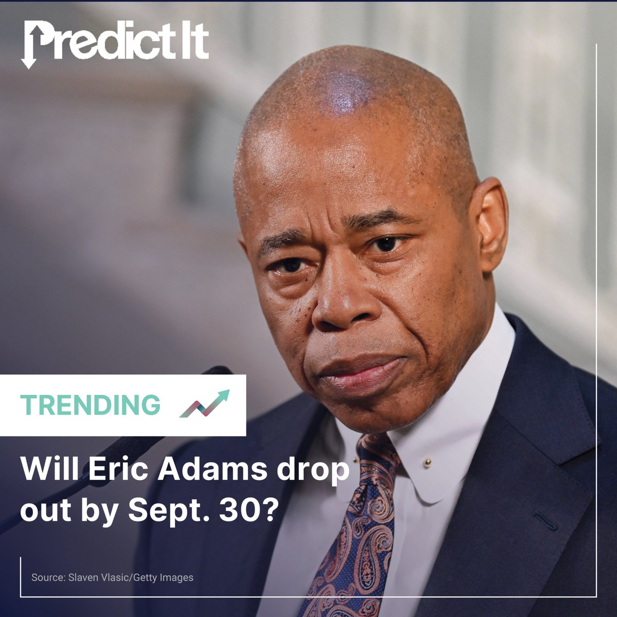 PI (@predictit) on Twitter photo Former Gov. <a href="/andrewcuomo/">Andrew Cuomo</a> is sticking to his claim that only one independent candidate should face off against Democratic nominee <a href="/ZohranKMamdani/">Zohran Kwame Mamdani</a>, but he's not referring to himself. Instead, he's pushing for Mayor <a href="/ericadamsfornyc/">Eric Adams</a> to bow out.
Will Adams leave the race to save Former Gov. <a href="/andrewcuomo/">Andrew Cuomo</a> is sticking to his claim that only one independent candidate should face off against Democratic nominee <a href="/ZohranKMamdani/">Zohran Kwame Mamdani</a>, but he's not referring to himself. Instead, he's pushing for Mayor <a href="/ericadamsfornyc/">Eric Adams</a> to bow out.
Will Adams leave the race to save