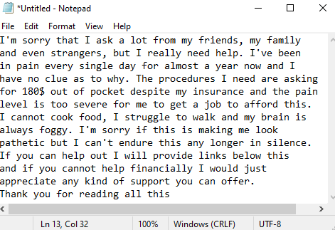 Please read this and retweet if you can. Making my business so upfront was never going to be my intention but I cannot endure this suffering any longer.