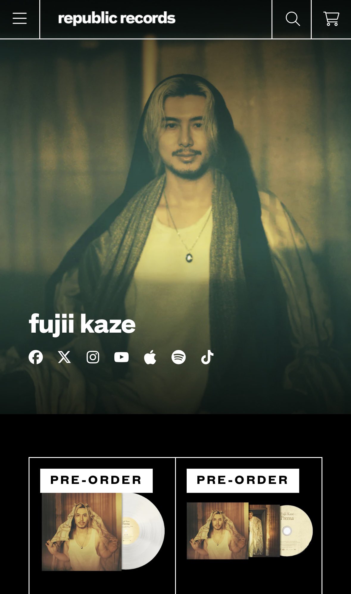 藤井風 Prema RECORD アナログ LP fujii kaze Best of Fujii