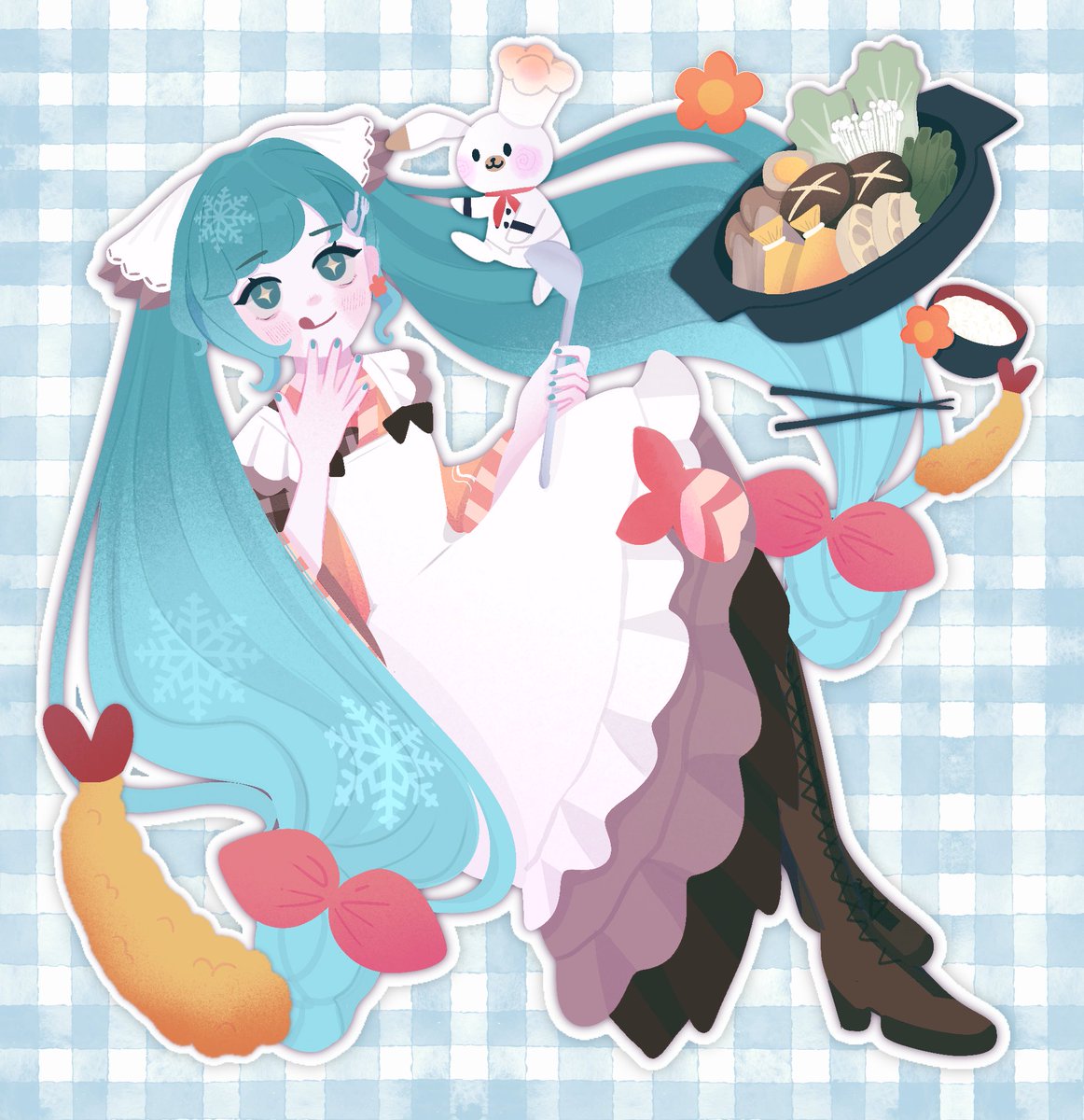 Tried to draw winter delicacy miku 

#初音ミク #hatsunemiku #vocaloid