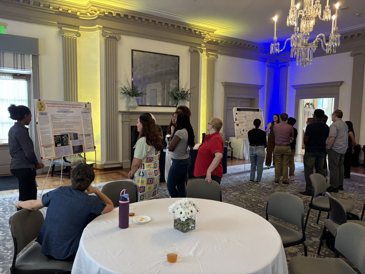 MitchCroatt's tweet photo. Having a great first week with my new position as Director of @UNCG_URSCO! Yesterday we welcomed in about 70 Research Fellows who are first year undergrads and today we celebrated students who were funded to do summer research. It’s great to celebrate changing lives! https://t.co/OWm2O3ZKG4