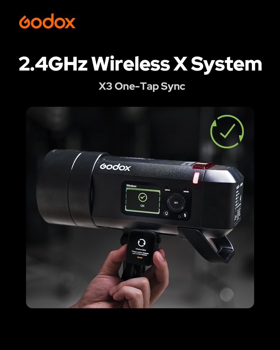 GodoxGlobal's tweet image. Meet the Godox AD400ProII
⚡ 400Ws | 460 pops
❄️ Freeze Mode: 1/27,770s
🌡️ ±75K Color-Stable Mode
🎚️ 1/512 Power Control
💡 30W Bi-Color Modeling Lamp
📶 One-Tap X3 Sync
📺 Color TFT Screen
🔗 Universal Modifiers
RRP: $649
#Godox #AD400ProII #FlashPhotography #400Ws