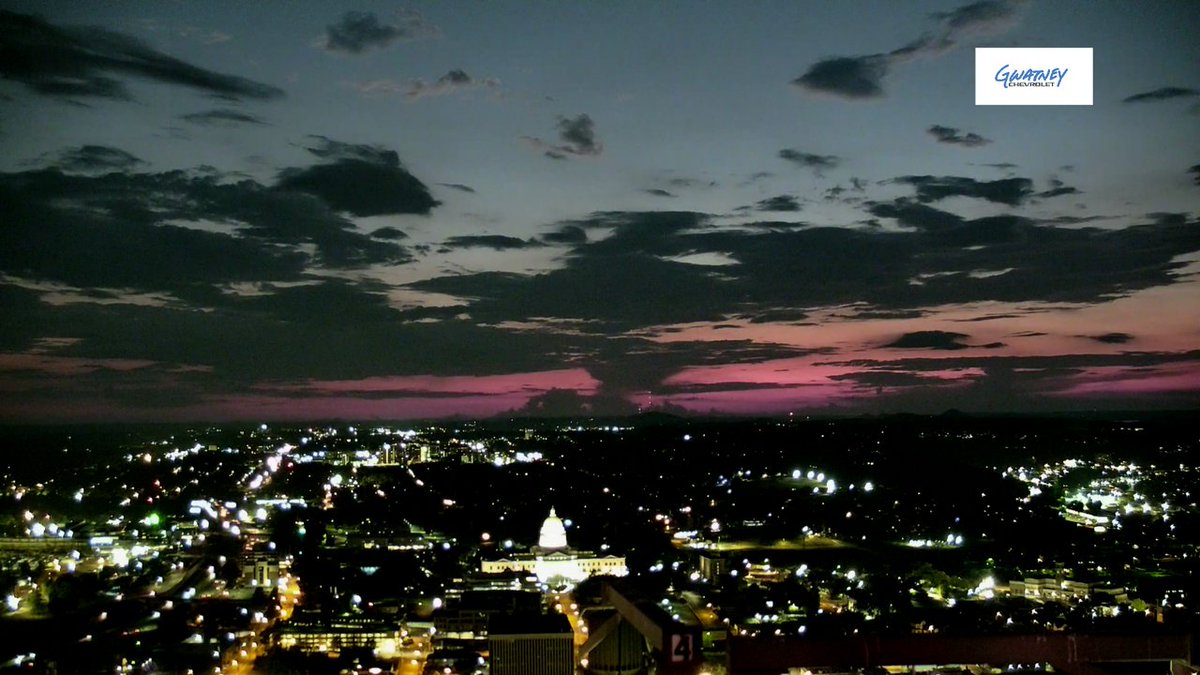 Beautiful view over the state capitol following this evening's beautiful sunset! 

This is looking west from our Gwatney Chevrolet tower cam. #ARwx