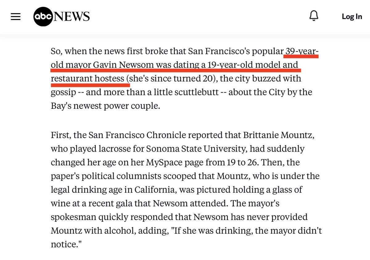 Gavin Newsom (D) was dating a teenager while he was the mayor of San Francisco?