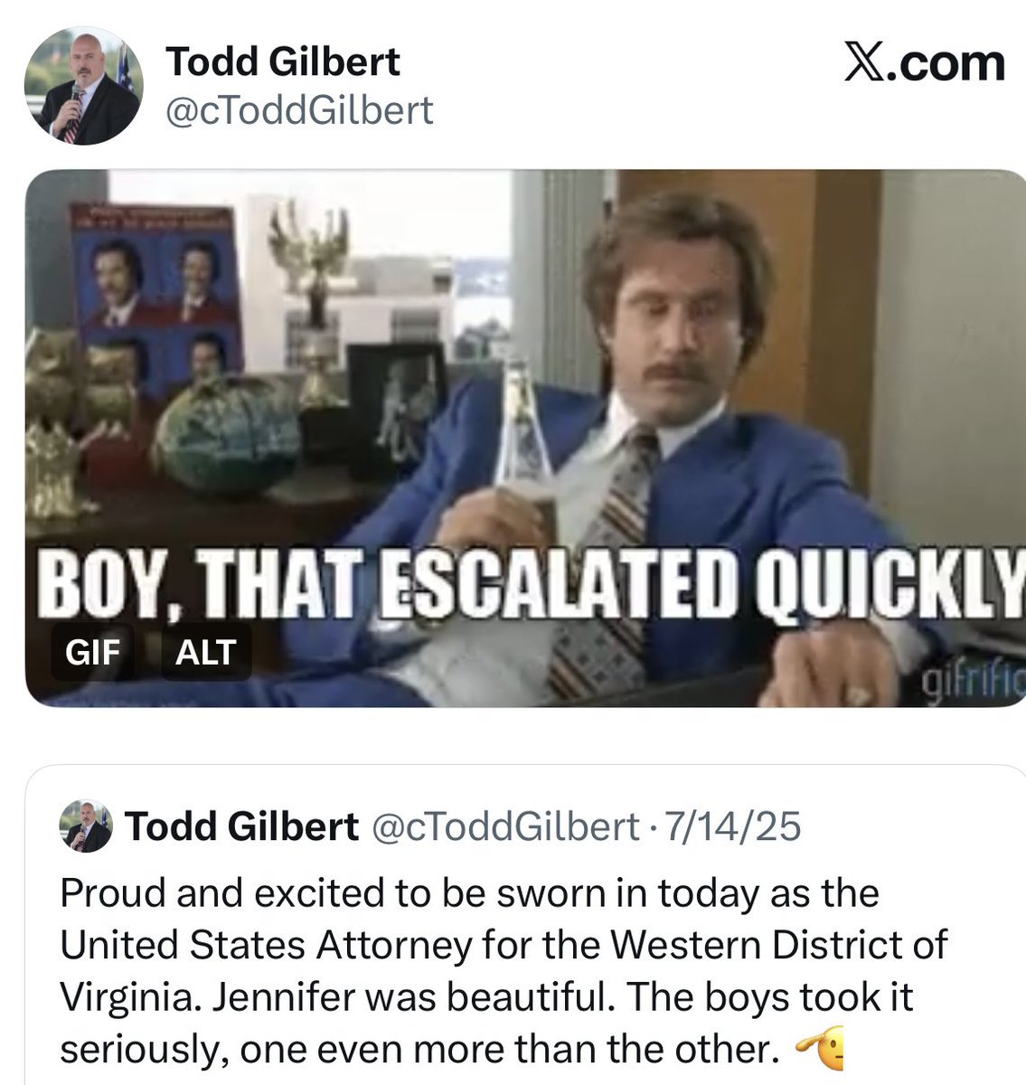 Seems like he is tweeting through it